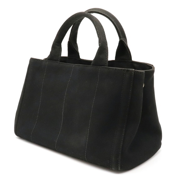 Prada Bag Mini Nero Tote Bijou Canapa Black Studded Canvas - Picture 1 of 7